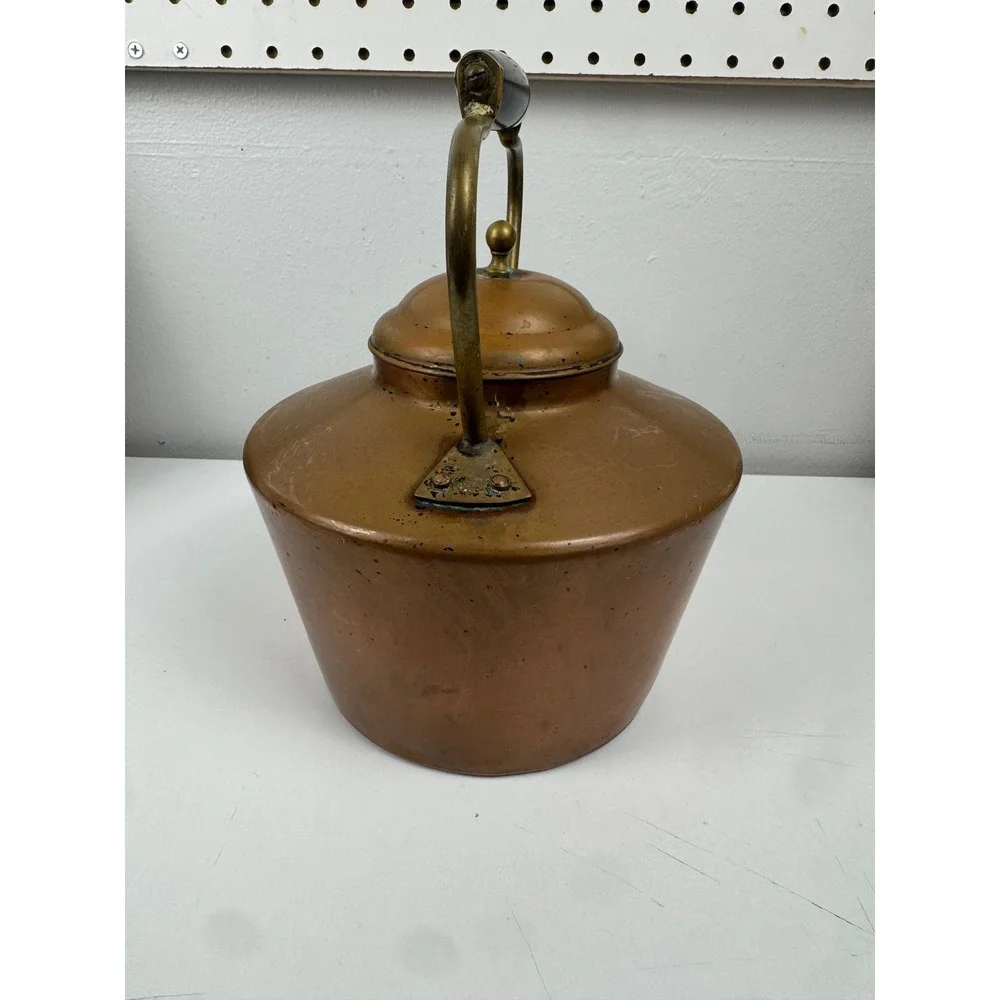 Vtg Taurus Portugal Copper Tea Kettle‎ Pot Rustic Farmhouse Cottagecore